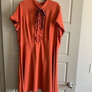 Eloquii ruffle front with bow dress